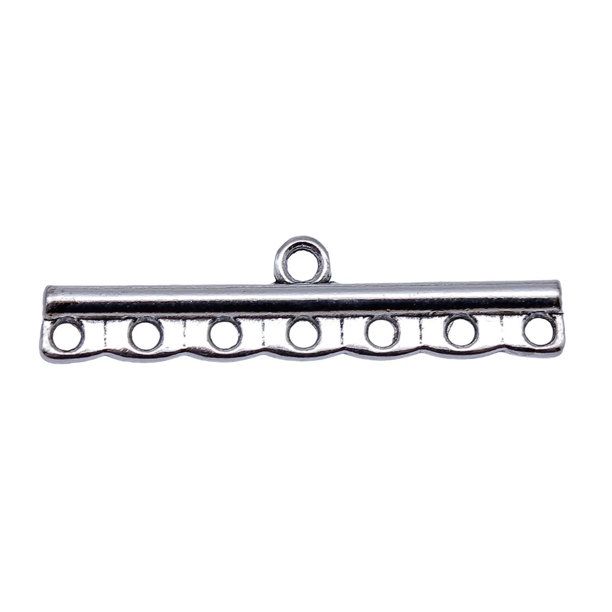39x9.5mm 2.3g Antique Silver Zinc Alloy Multi Hole Earring Connector Charm for DIY Dangle Earrings