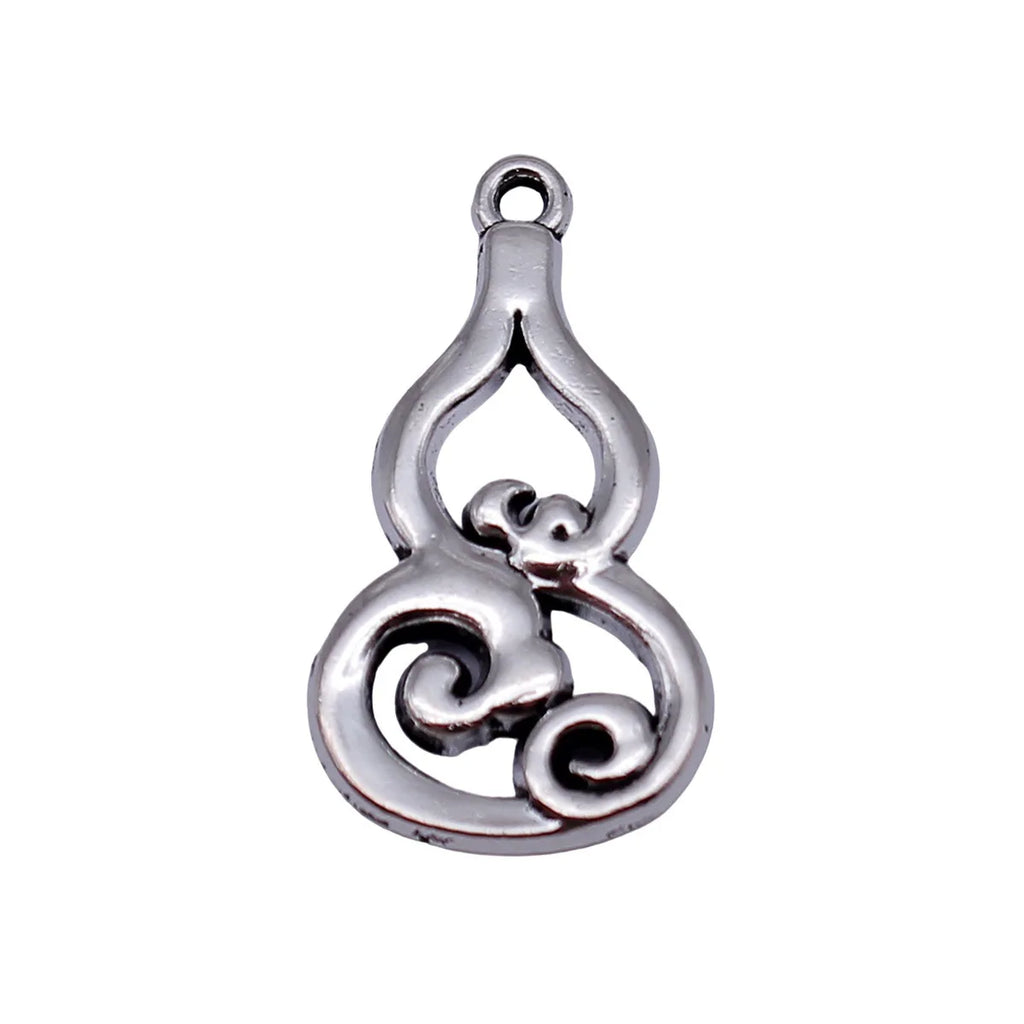 25x14mm 1.9g Antique Silver Zinc Alloy Gourd Charm Pendant for DIY Necklace Bracelet Making