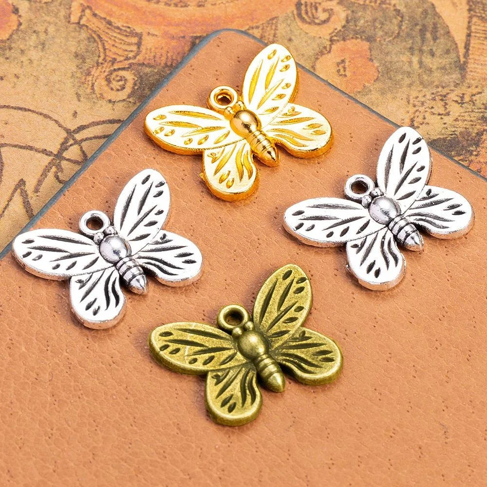 17x13MM Zinc Alloy Butterfly Charm Pendant for DIY Necklace Bracelet Jewelry Making