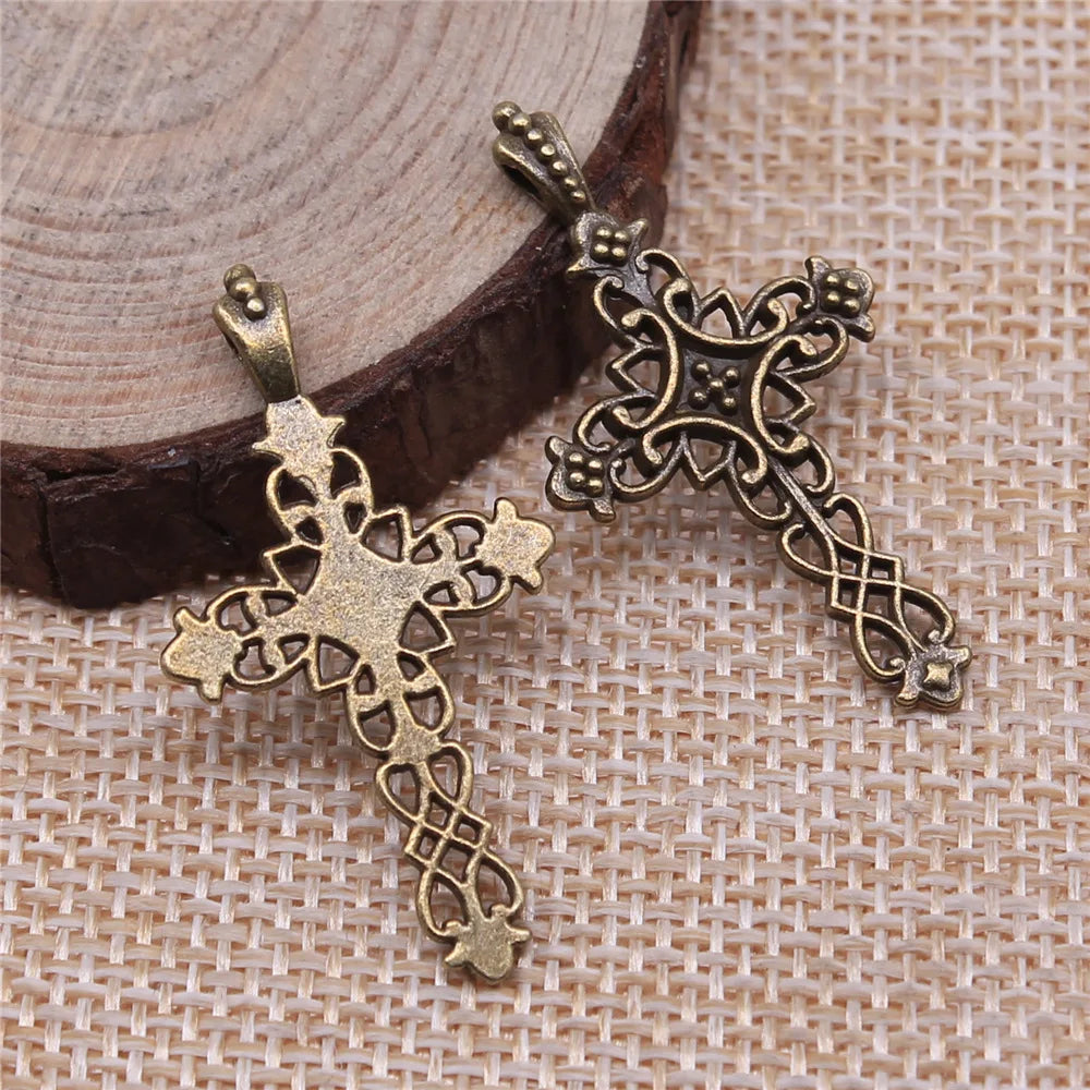 38x20mm 1.7g Multicolor Zinc Alloy Cross Charm Pendant for DIY Bracelet Necklace Jewelry Making