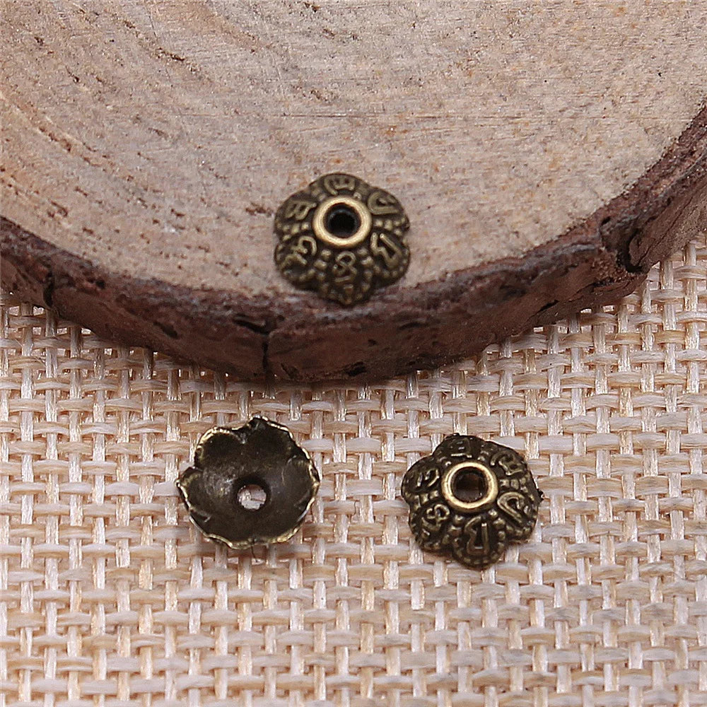 7x7mm 0.3g Multi-Color Zinc Alloy Flower Bead Caps for DIY Bracelet Necklace Jewelry Making