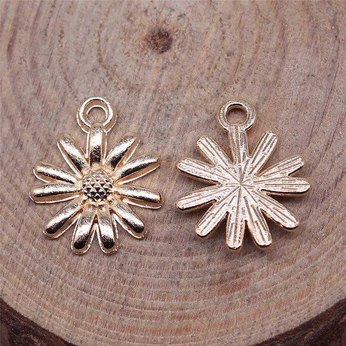 15x12mm 0.8g Multicolor Zinc Alloy Daisy Flower Charm Pendant for DIY Bracelet Necklace Making