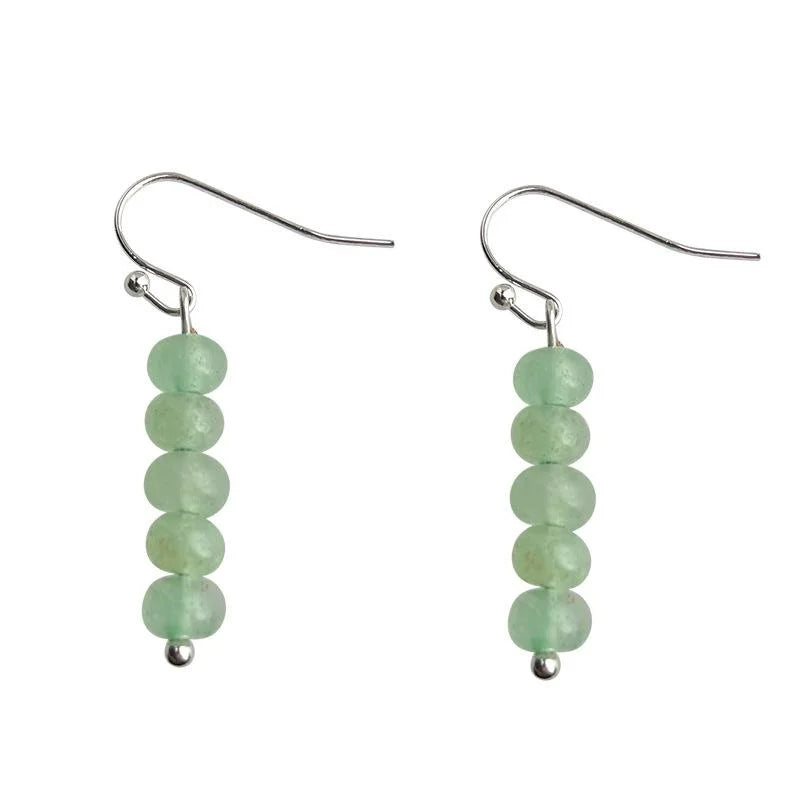 New Chinese Natural Stone Long Tassel Drop Earrings Handmade Vintage Palace Round Geometric Jewelry