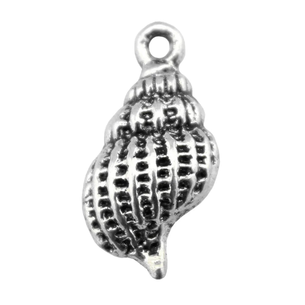 20x10x4mm 1g Antique Silver Zinc Alloy Conch Shell Charm Pendant for DIY Necklace Bracelet Making