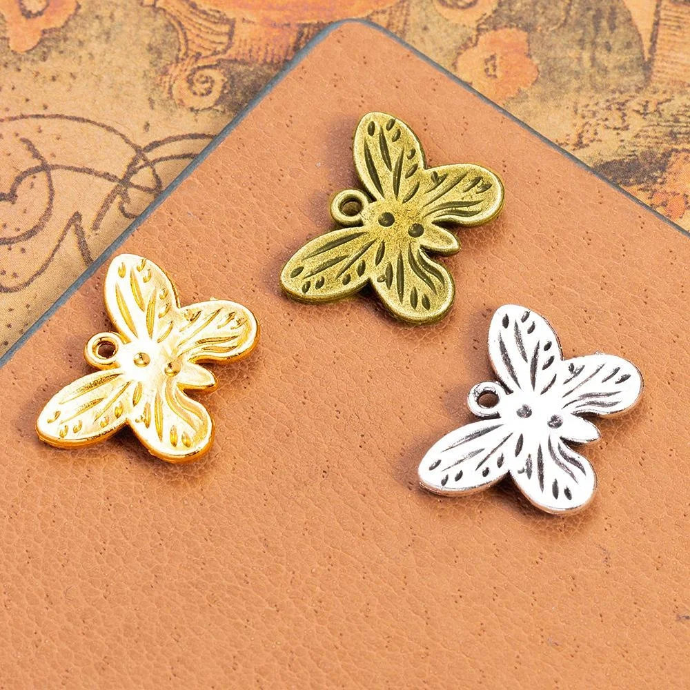 17x13MM Zinc Alloy Butterfly Charm Pendant for DIY Necklace Bracelet Jewelry Making