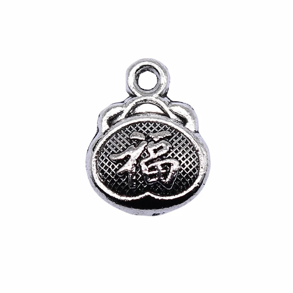 13x9mm 1.2g Multicolor Zinc Alloy Lucky Bag Charm Pendant for DIY Necklace Bracelet Jewelry Making