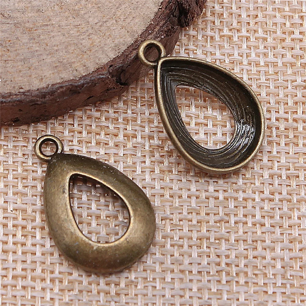 23x15mm 1.2g Multicolor Zinc Alloy Hollow Teardrop Earring Charms for DIY Earrings and Jewelry Making
