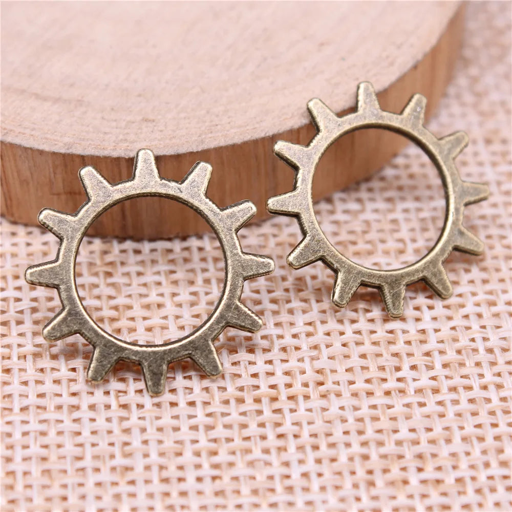 20mm 0.8g Multicolor Zinc Alloy Gear Charm Pendant for DIY Jewelry Making Accessories