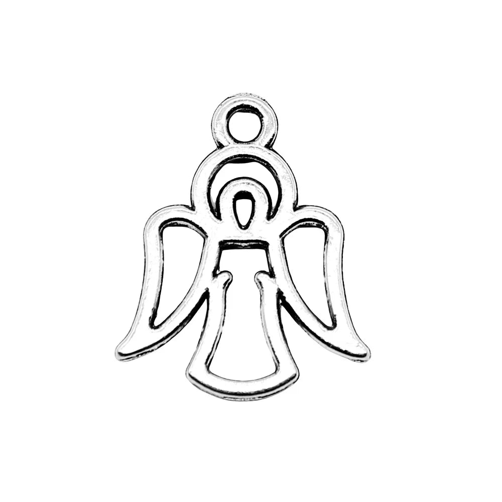 16x20mm 0.9g Antique Silver Zinc Alloy Angel Figure Charm Pendant for DIY Jewelry Accessories