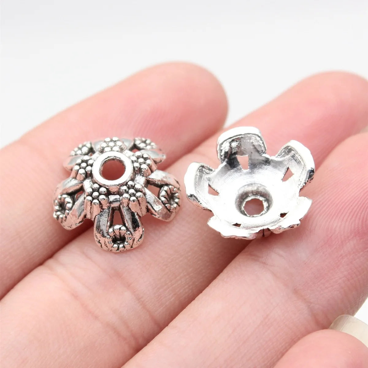 16x16x6.5mm 1.5g Multicolor Zinc Alloy Flower Bead Caps Jewelry Findings for DIY Bead Pendant Making