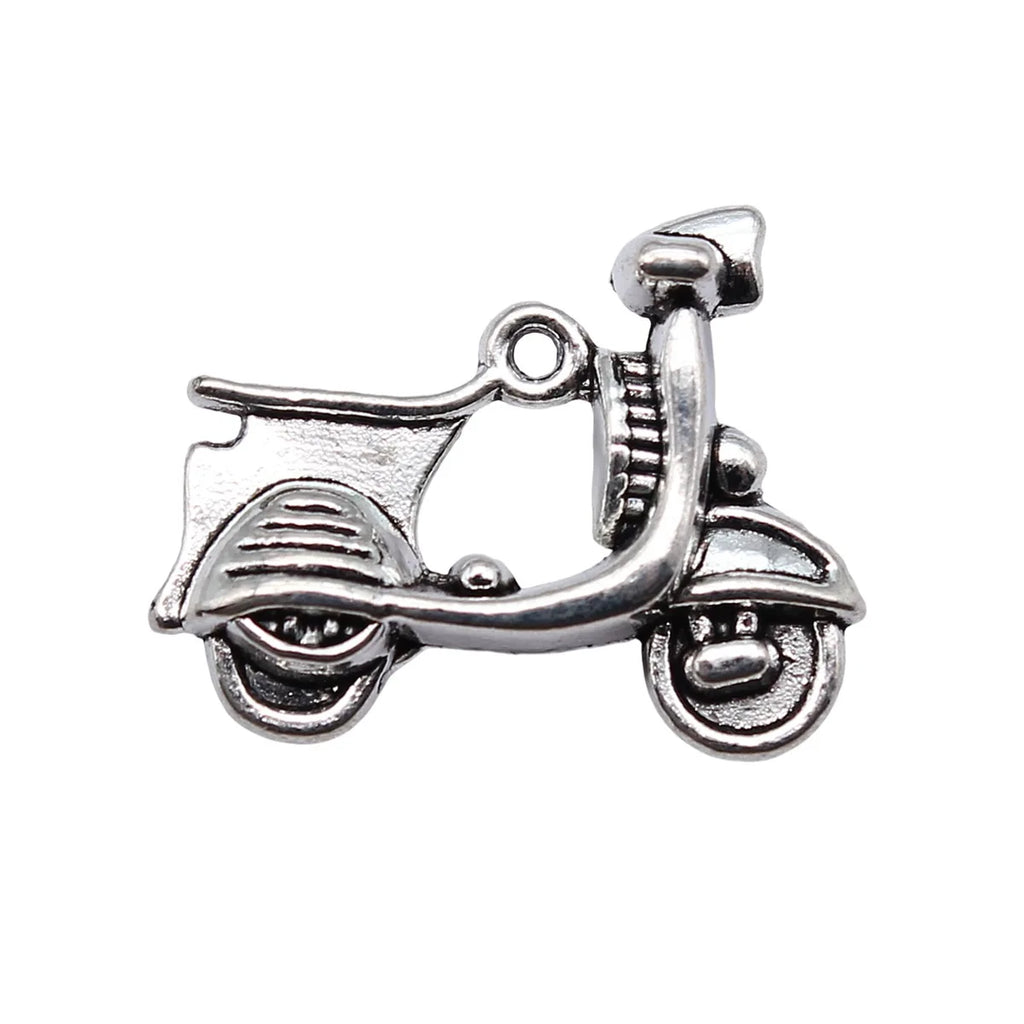 23x18mm 3.5g Antique Silver Zinc Alloy Electric Scooter Charm Pendant for DIY Necklace Bracelet Making