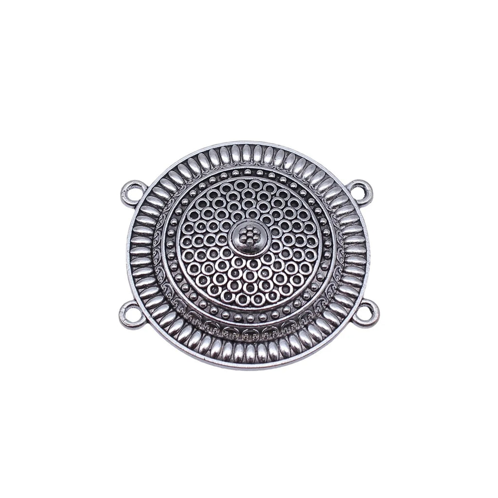42x40mm 7.7g Antique Silver Zinc Alloy 4 Hole Connector Charm for Body Chain Waist Chain Headpiece DIY