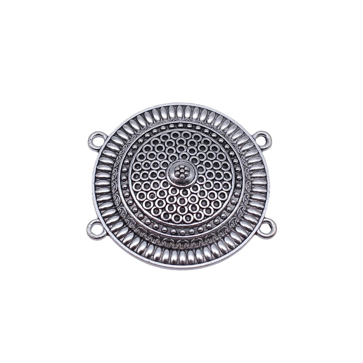 42x40mm 7.7g Antique Silver Zinc Alloy 4 Hole Connector Charm for Body Chain Waist Chain Headpiece DIY