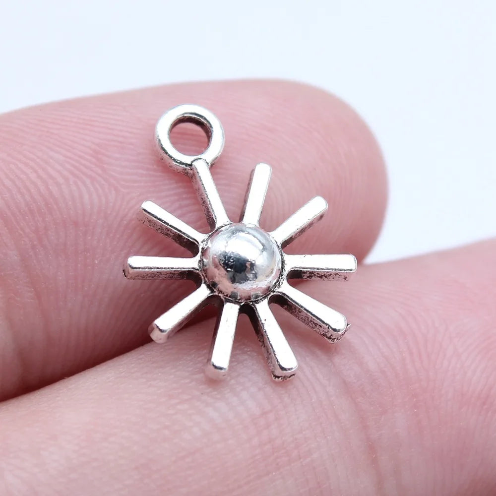 14x18mm 1g Multicolor Zinc Alloy Small Sun Charm Pendant for DIY Necklace Bracelet Jewelry Making