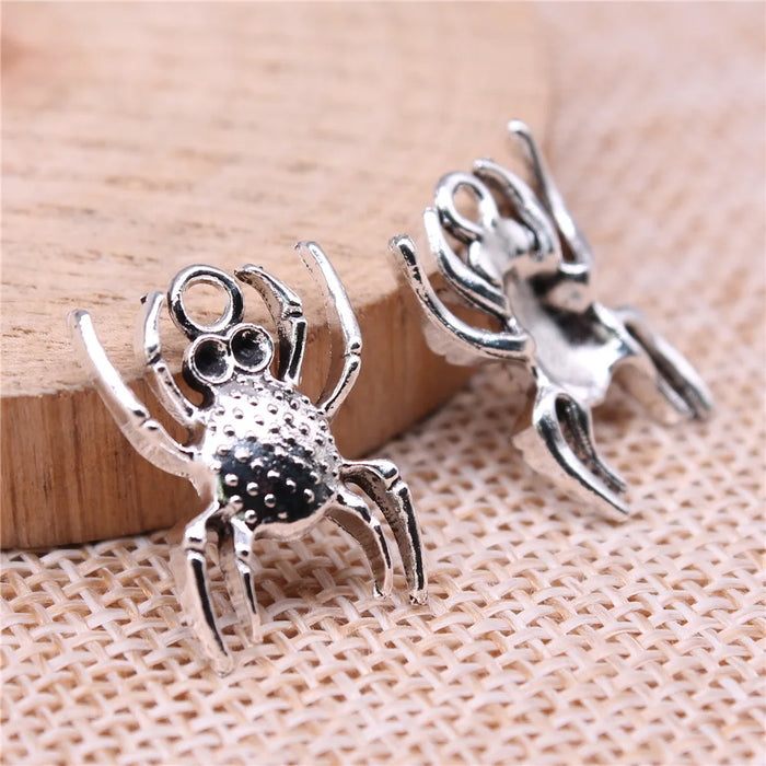 19x14mm 1.35g Multicolor Zinc Alloy Spider Charm Pendant for DIY Necklace Bracelet Jewelry Making