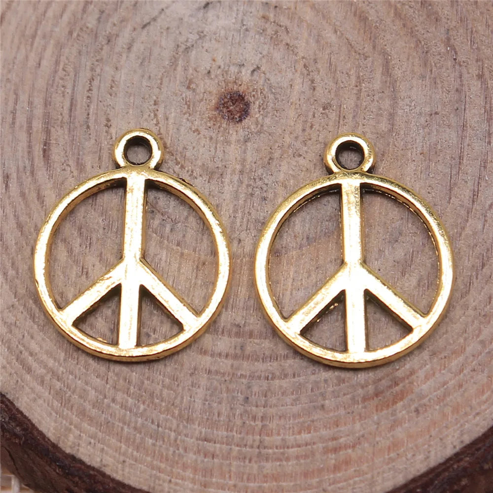 14x17mm 0.7g Multicolor Zinc Alloy Peace Symbol Charm Pendant for DIY Jewelry Making