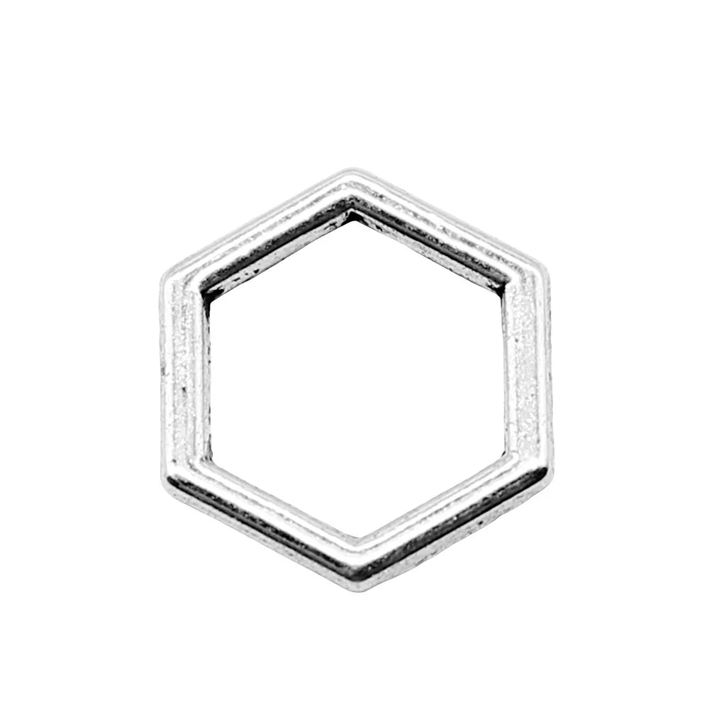 10x10mm 0.4g Multicolor Zinc Alloy Hexagon Honeycomb Charm Pendant for DIY Jewelry Making