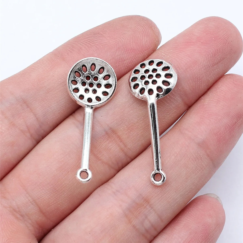 12x31mm 1.4g Antique Silver Zinc Alloy Skimmer Spoon Charm Pendant for DIY Necklace Bracelet Making