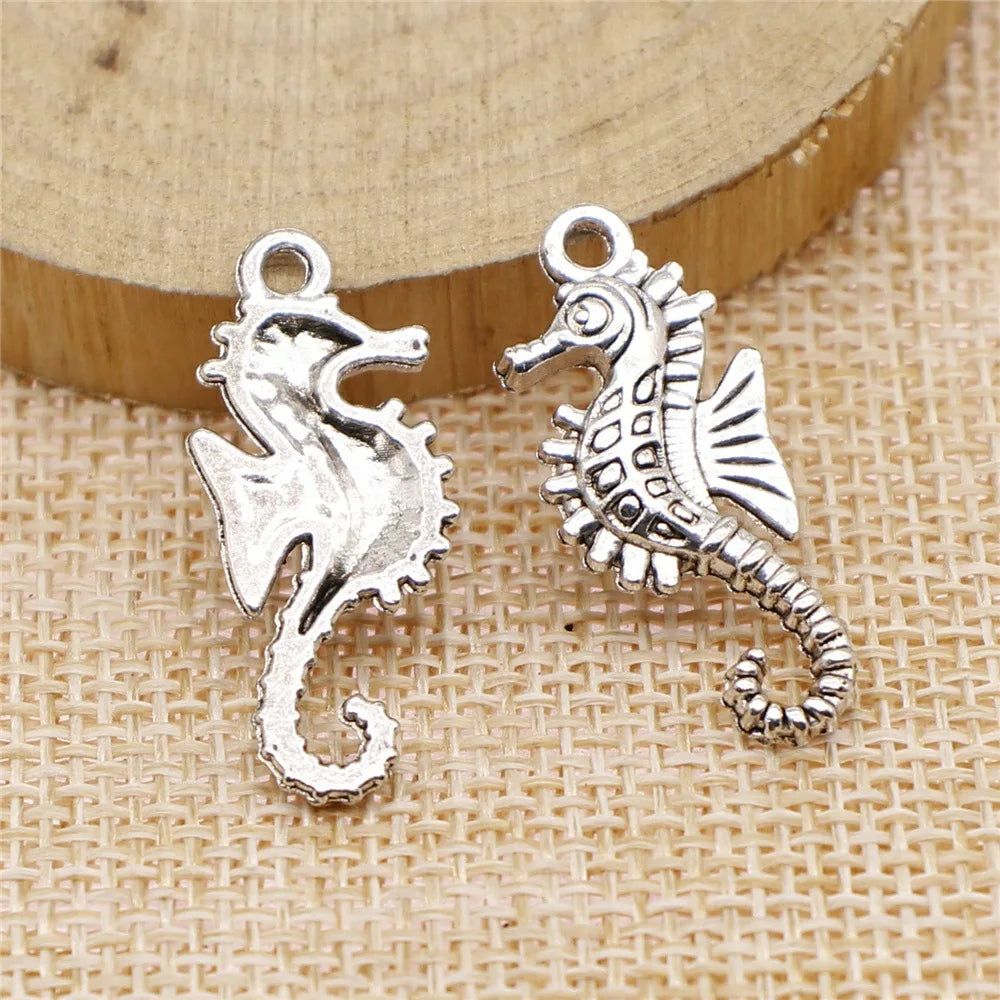 29x12mm 1.5g Multicolor Zinc Alloy Seahorse Charm Pendant for DIY Necklace Bracelet Jewelry Making