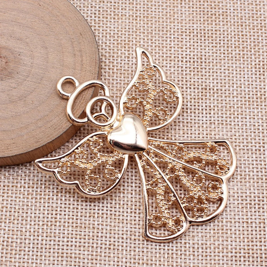 54x68mm 15g Antique Silver KC Gold Zinc Alloy Large Angel Charm Pendant for DIY Jewelry Making