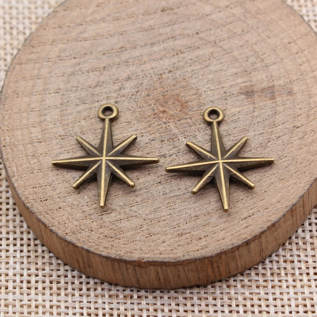 23x20mm 1.1g Multicolor Zinc Alloy Starburst Charm Pendant for DIY Necklace Bracelet Jewelry