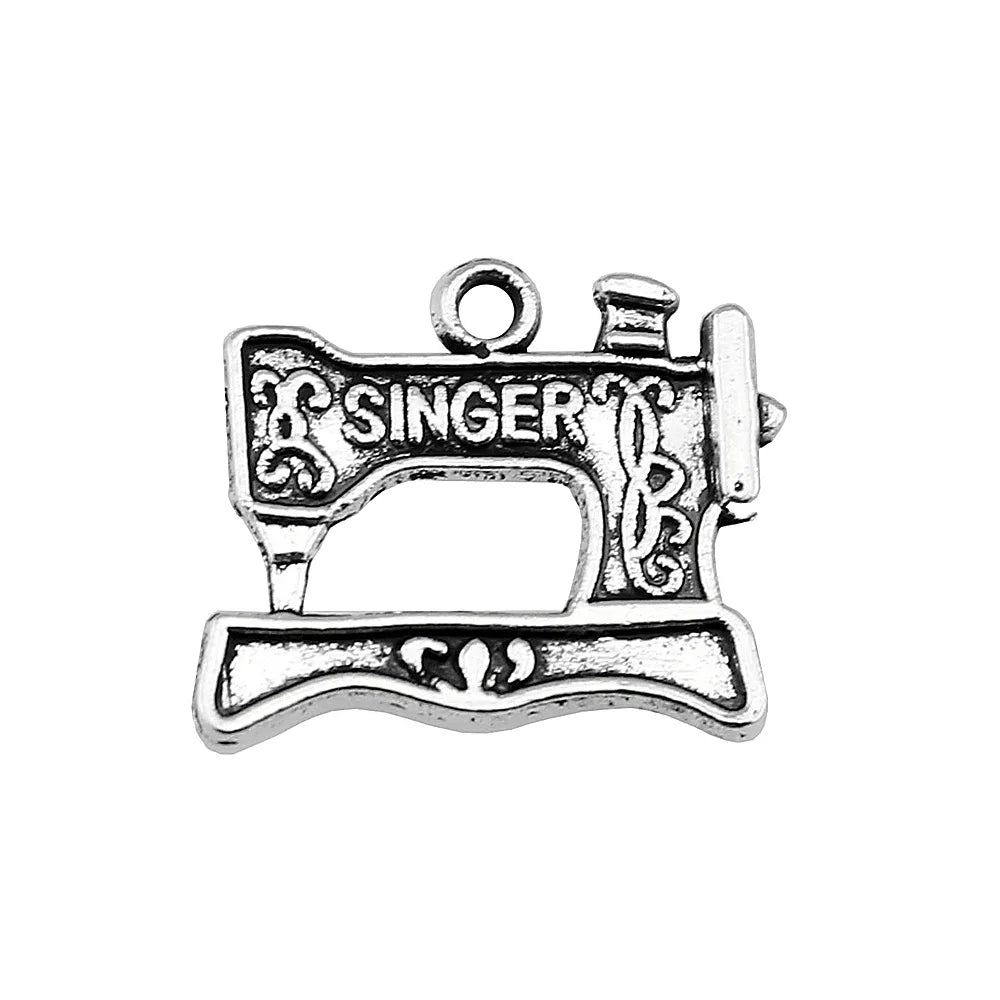 20x17mm 2g Multicolor Zinc Alloy Sewing Machine Charm Pendant for DIY Jewelry Making