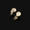 Elegant Mini Cross Rhinestone Spiral Hoop Stud & Clip On No Piercing Commuter Ear Cuff Earrings