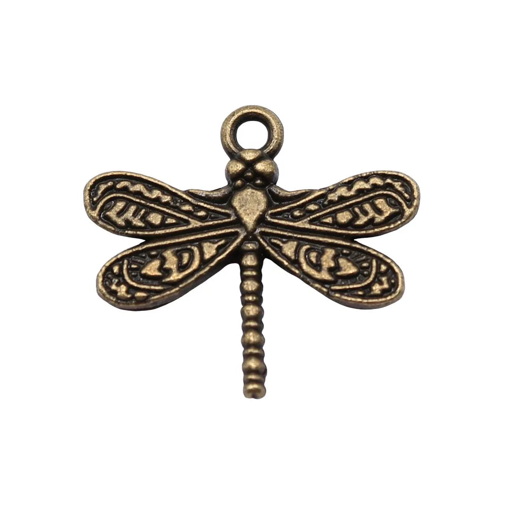 21x19mm 1.6g Multicolor Zinc Alloy Dragonfly Charm Pendant for Necklace Bracelet DIY Making