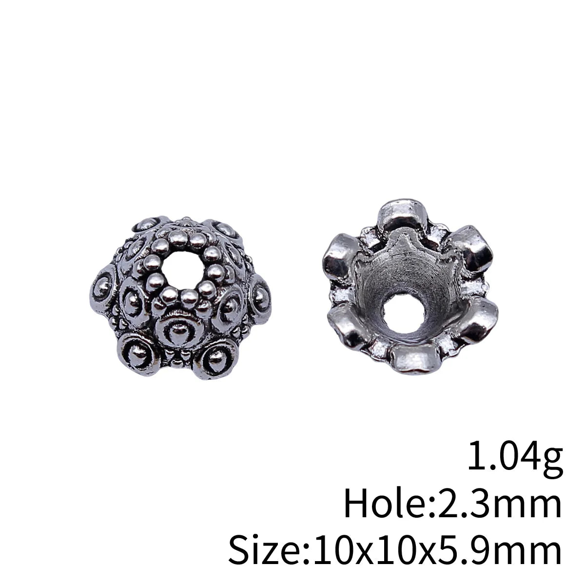 10x10x5.9mm 1.04g Multicolor Zinc Alloy Flower Bead Caps for Earrings Bracelet Necklace DIY Jewelry Making