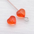 Colorful Glass Heart Loose Beads Straight Hole Beads for DIY Bracelet Necklace Phone Strap