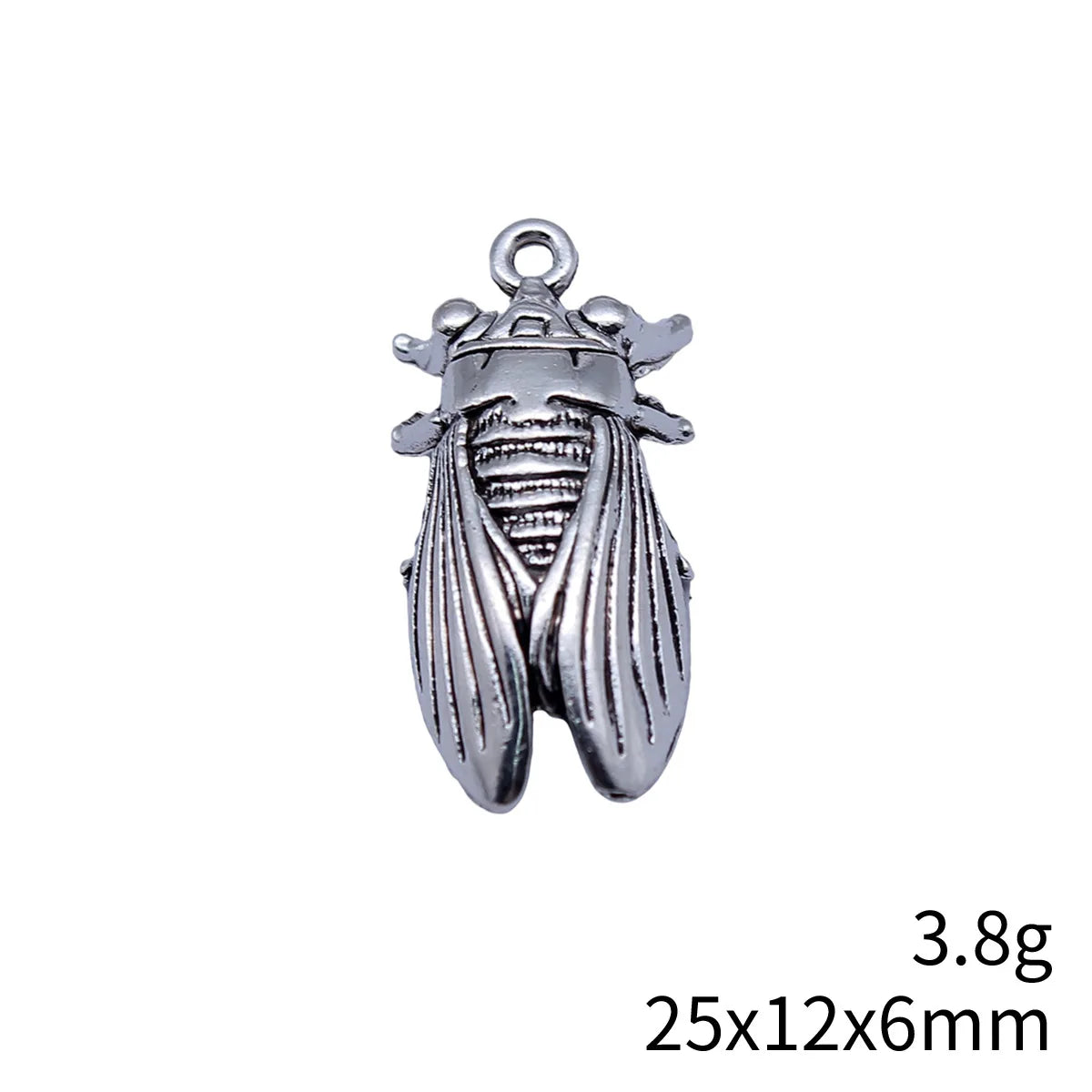 25x12x6mm 3.8g Zinc Alloy Insect Cicada Charm Pendant for DIY Necklace Bracelet Garment Decoration