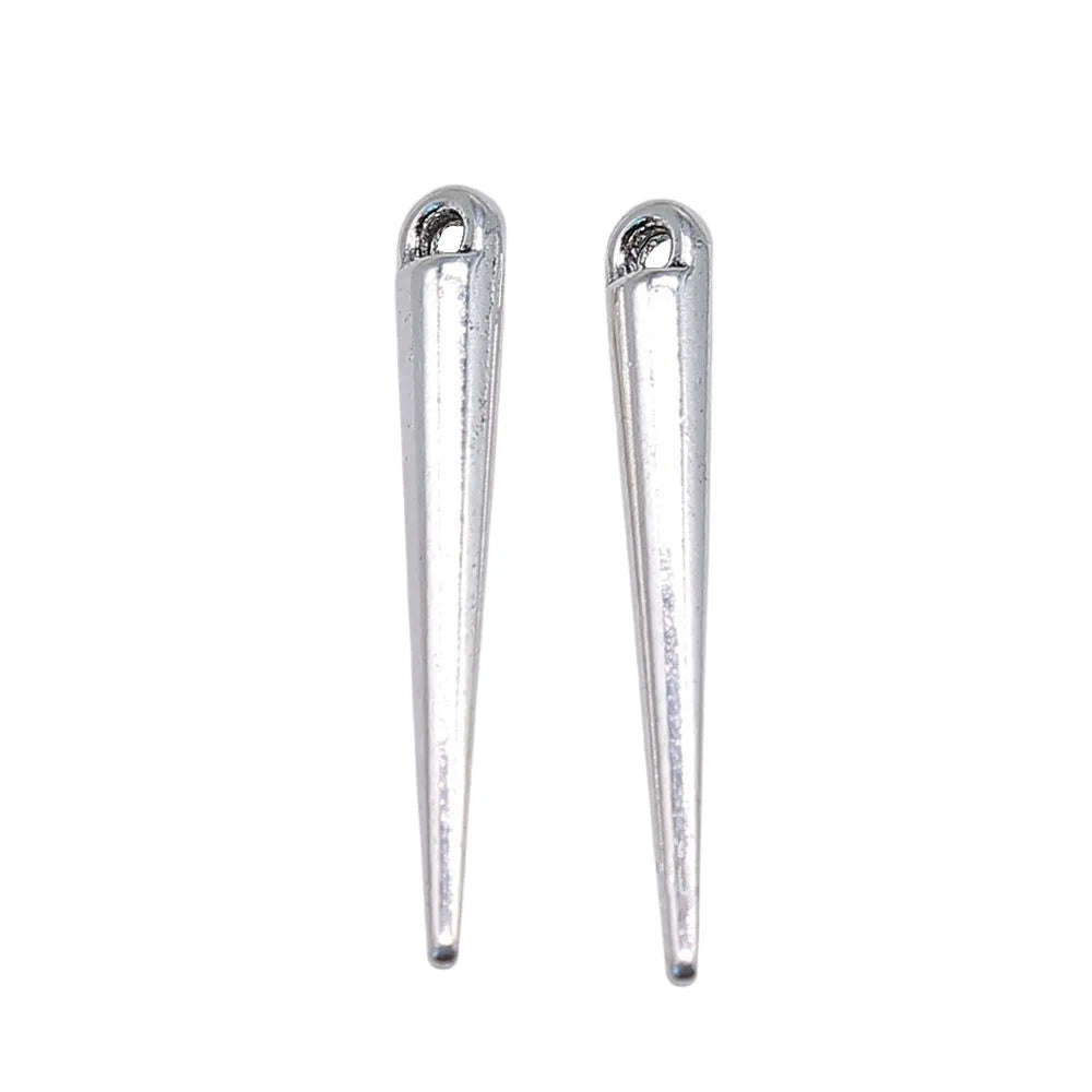 34x5x4mm 1.7g Multicolor Zinc Alloy Long Cone Loose Metal Beads for DIY Bracelet Jewelry Making