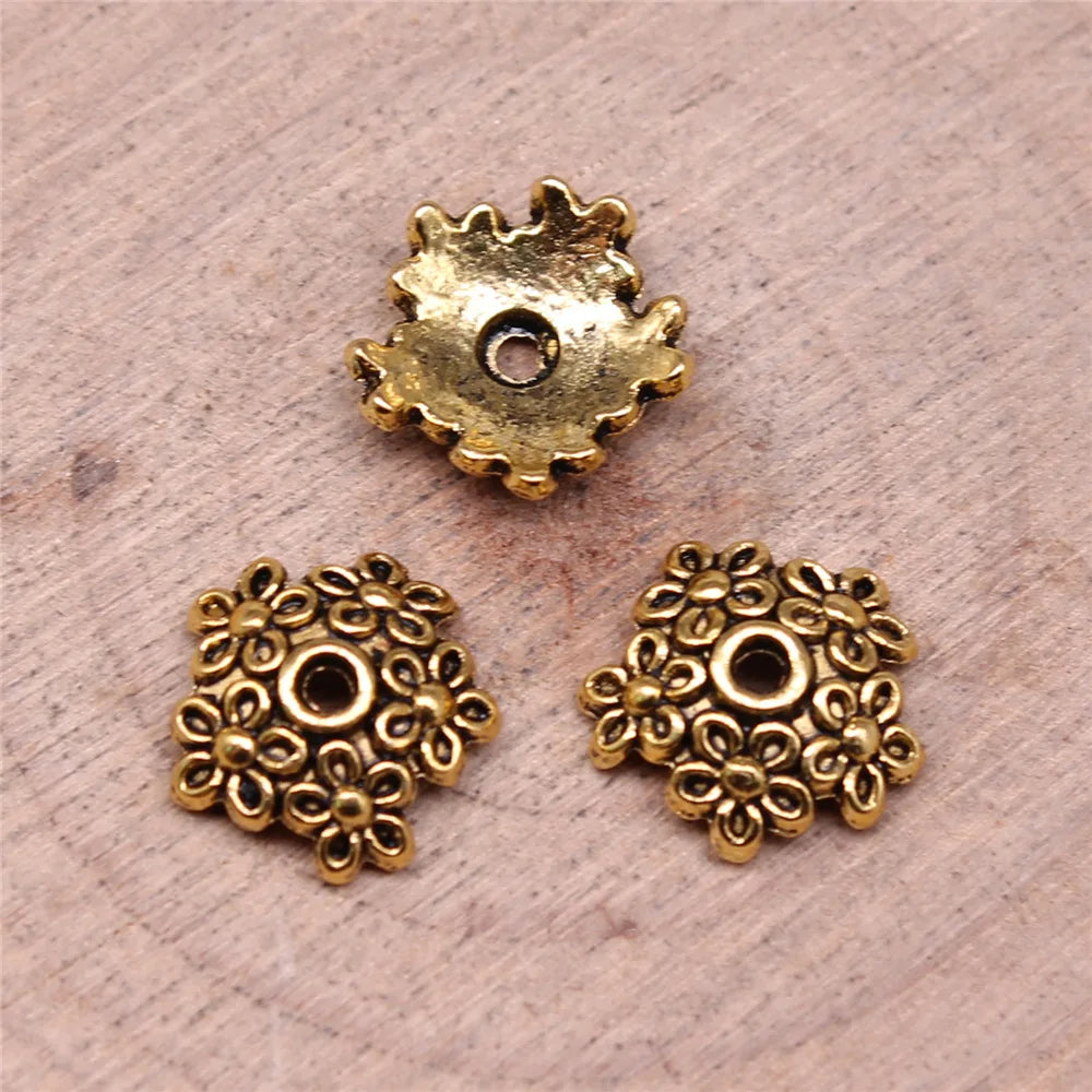 11x11x4mm 0.6g Multicolor Zinc Alloy Flower Bead Caps for DIY Handmade Jewelry Making