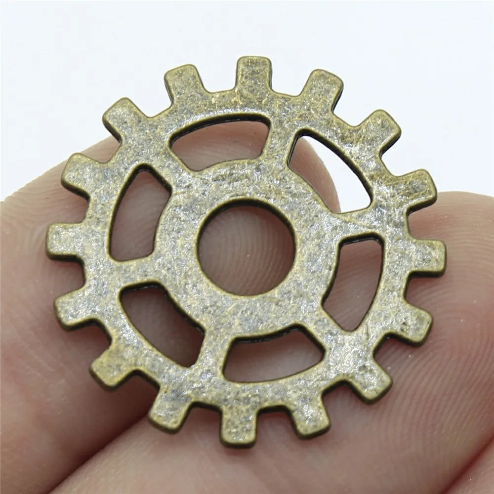 25mm 2.1g Multicolor Zinc Alloy Gear Charm Pendant for DIY Steampunk Necklace Bracelet Making