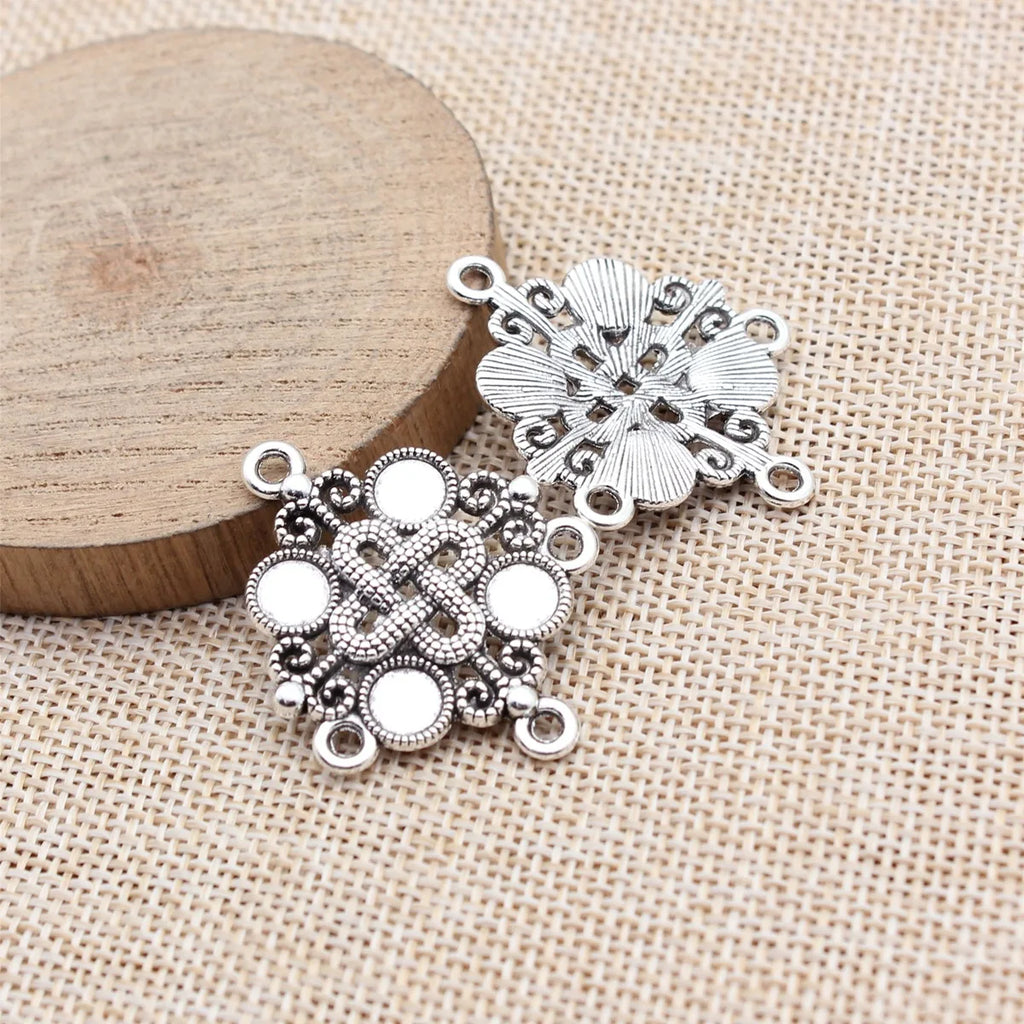 37x30mm 4.6g Multicolor Zinc Alloy Earring Connector Charm for Dangle Earrings DIY Jewelry