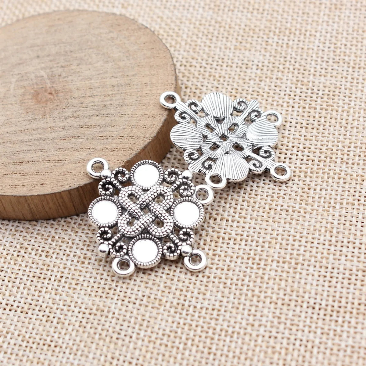 37x30mm 4.6g Multicolor Zinc Alloy Earring Connector Charm for Dangle Earrings DIY Jewelry
