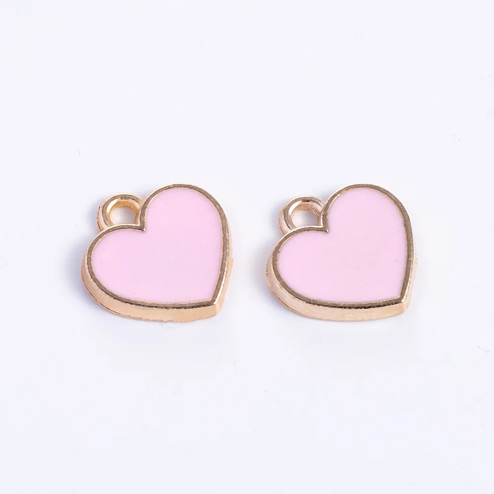 14x14mm Zinc Alloy Heart Charm Pendant for DIY Necklace Bracelet Jewelry Making