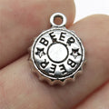 17x14mm 1.3g Antique Silver Zinc Alloy Beer Bottle Cap Charm Pendant for DIY Drink Theme Jewelry