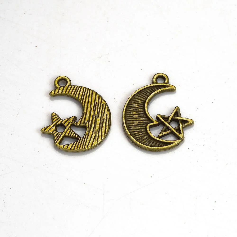 20x16MM Zinc Alloy Moon Charm Pendant for DIY Necklace Bracelet Jewelry Making