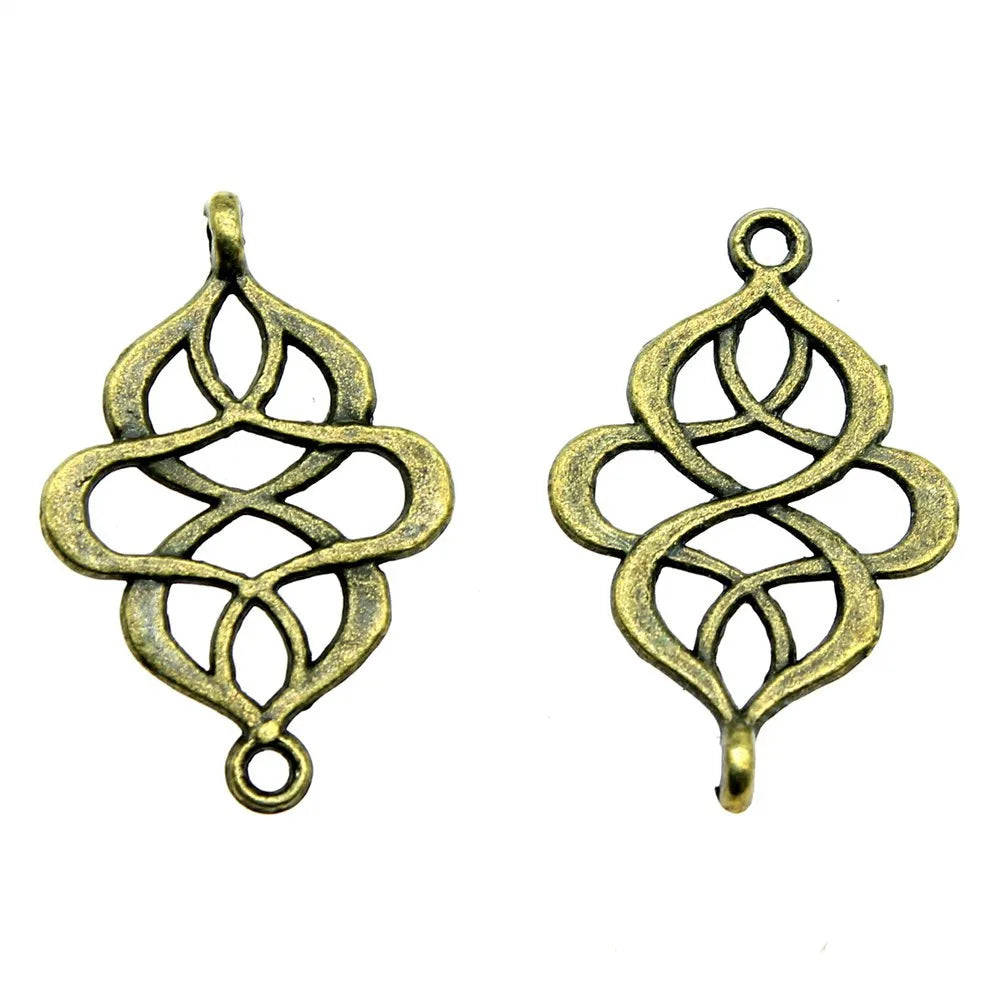 28x18mm 1.1g Multicolor Zinc Alloy Openwork Connector Charm for DIY Bracelet Necklace Making