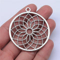 49x49mm 6.6g Multicolor Zinc Alloy Round Flower of Life Charm Pendant for DIY Jewelry Making