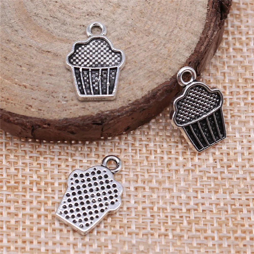 15x10mm 0.8g Multicolor Zinc Alloy Cake Charm Pendant for DIY Food Theme Jewelry Making
