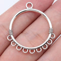 32x29mm 1.7g Multi Color Zinc Alloy Round Multi Hole Earring Connector Charms for DIY Earring Making