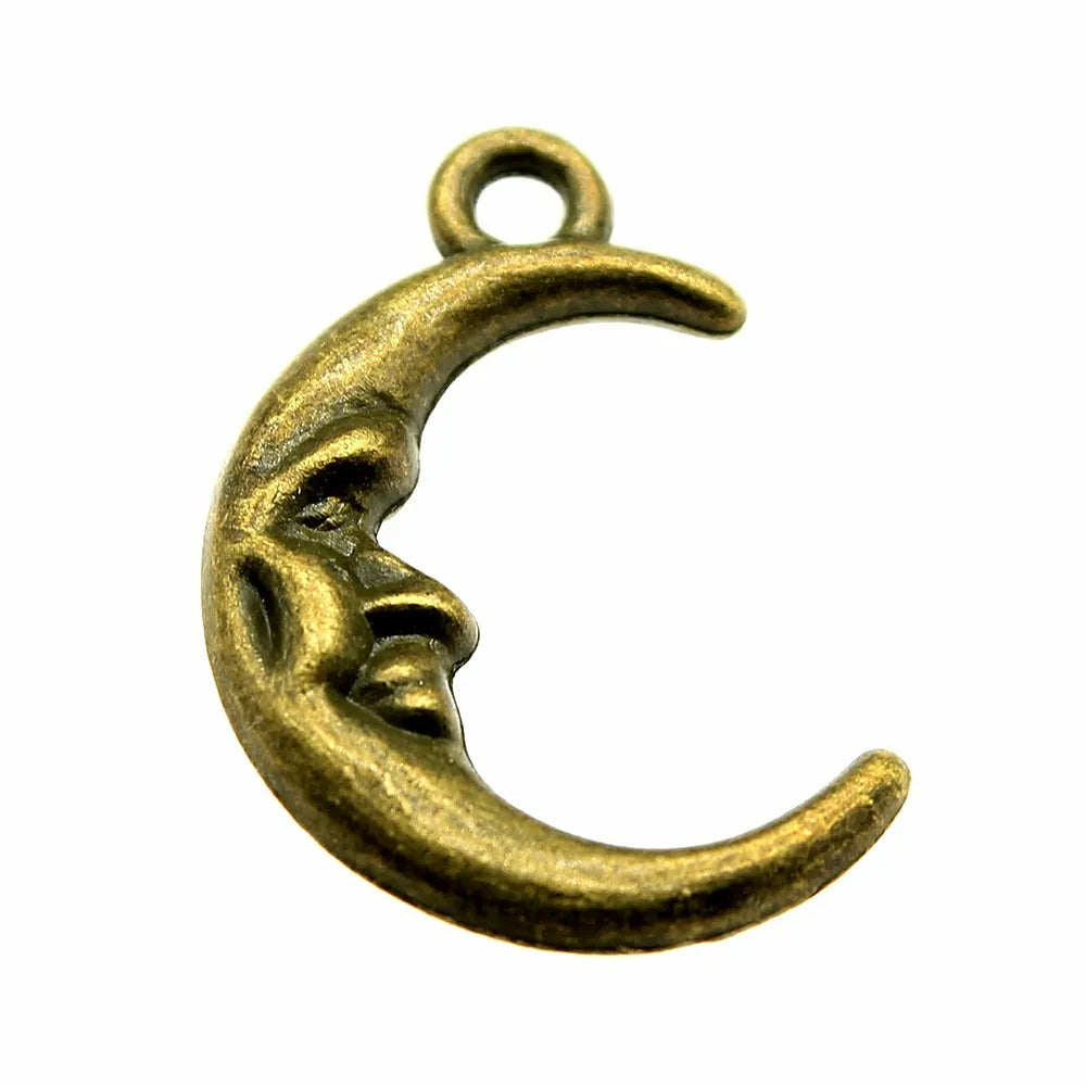 21x15mm 1.8g Multicolor Zinc Alloy Moon Celestial Charm Pendant for DIY Necklace Bracelet Making