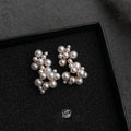 Light Luxury 14K Plated Pearl Tassel Constellation Drop Earrings With Copper