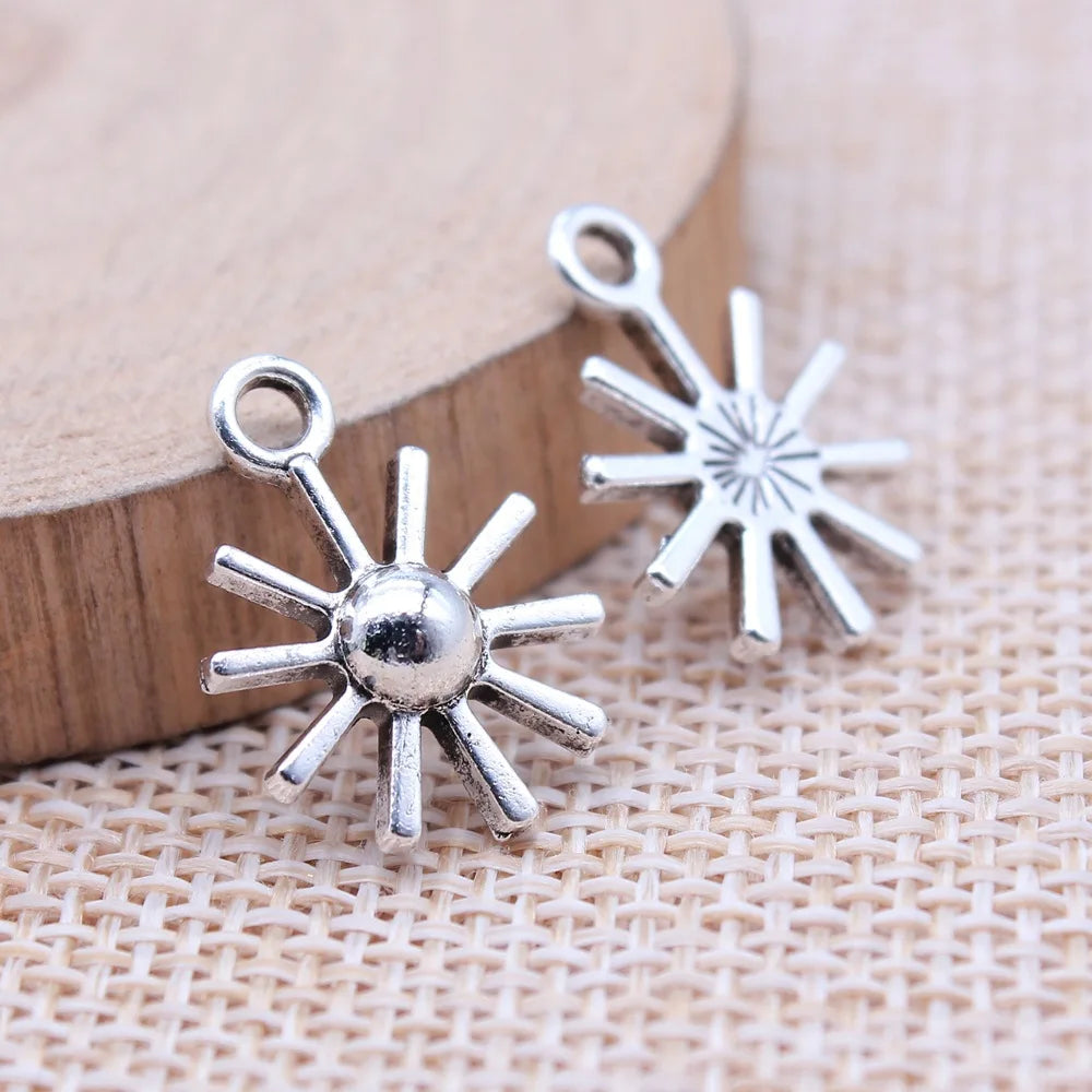 14x18mm 1g Multicolor Zinc Alloy Small Sun Charm Pendant for DIY Necklace Bracelet Jewelry Making