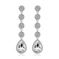 Elegant Rhinestone Crystal Teardrop Long Dangle Earrings For Bridal Wedding Party Banquet Jewelry Gift
