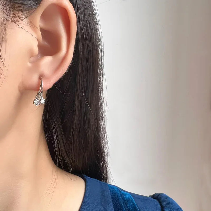 Elegant Gold Alloy Spiral Coil Mini Hoop Stud & Clip On No Piercing Zircon Dangle Earrings