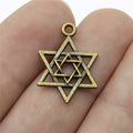 22mm 1g Multicolor Zinc Alloy Six Pointed Star Charm Pendant for DIY Necklace Bracelet Jewelry