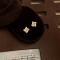 Mini 14K Plated Zircon Geometric Twist 3D Stud Earrings For Women Minimalist Jewelry